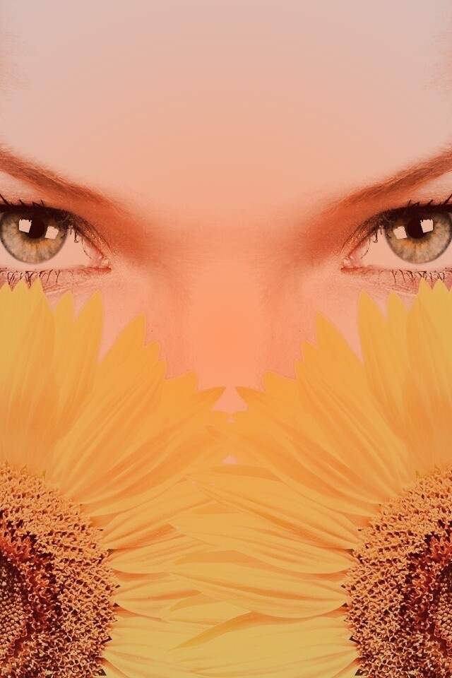 Девушка с желтыми ромашками обои