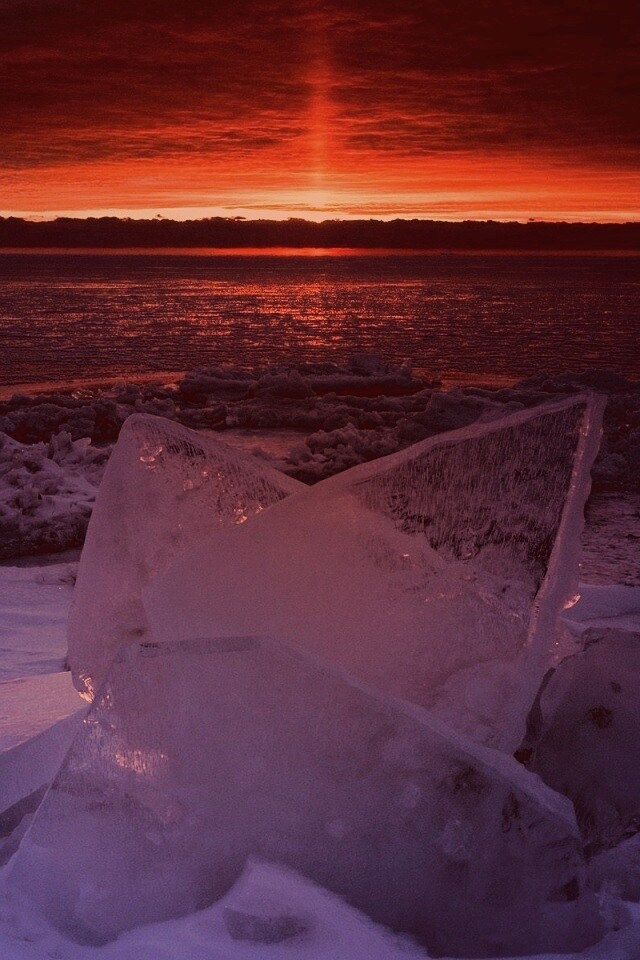 Река на закате обои