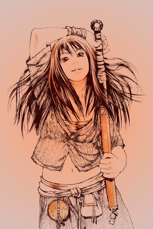 Девушка с битой обои