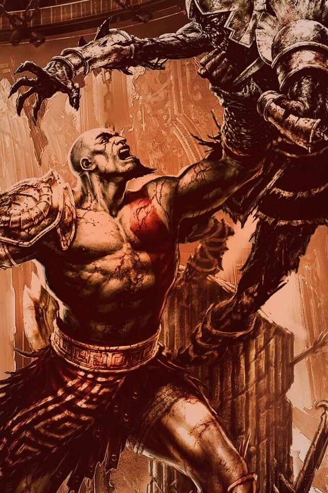 Кратос с мечем обои