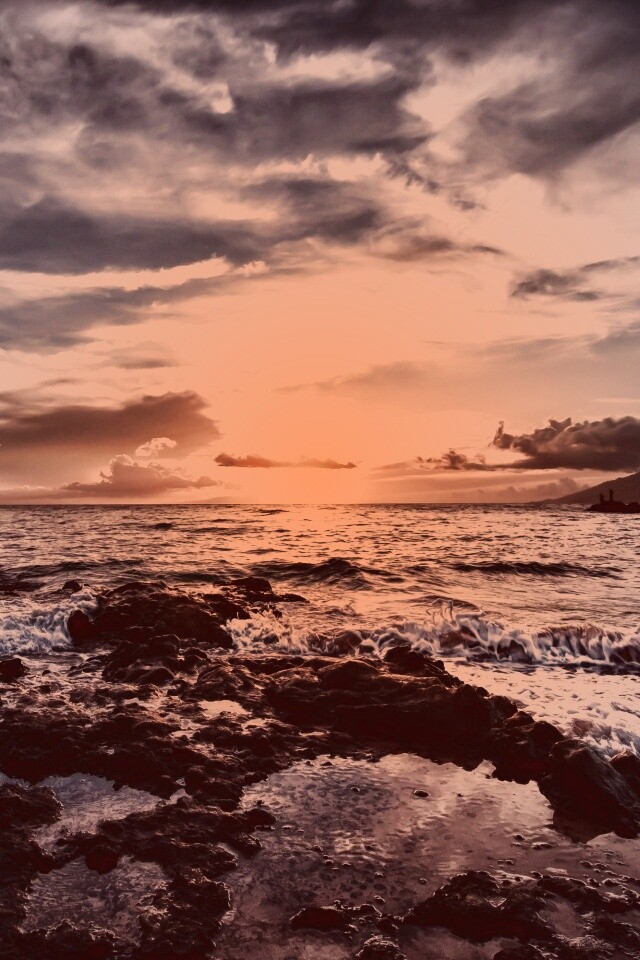 Закат на море обои