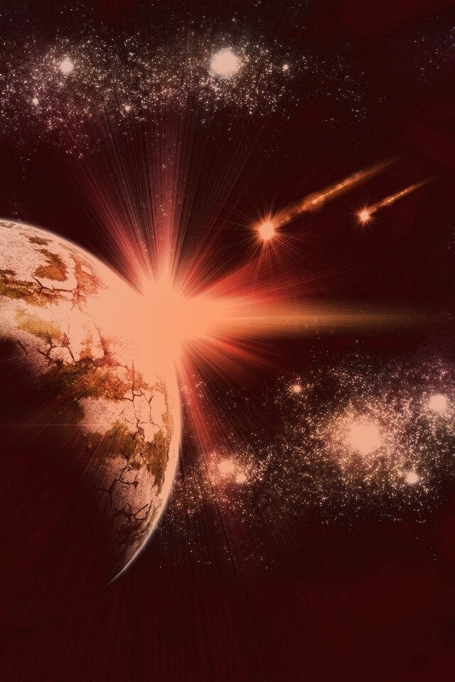 Кометы пролетают вблизи планеты обои