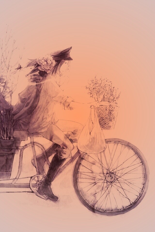 Развозчик цветов в пастельных тонах обои