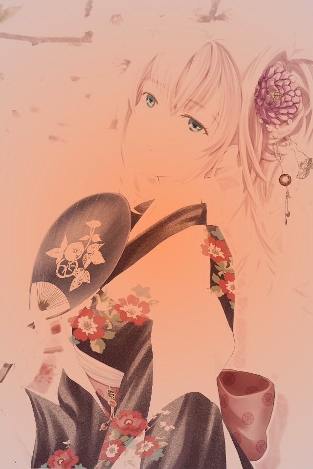 Девушка в кимоно обои