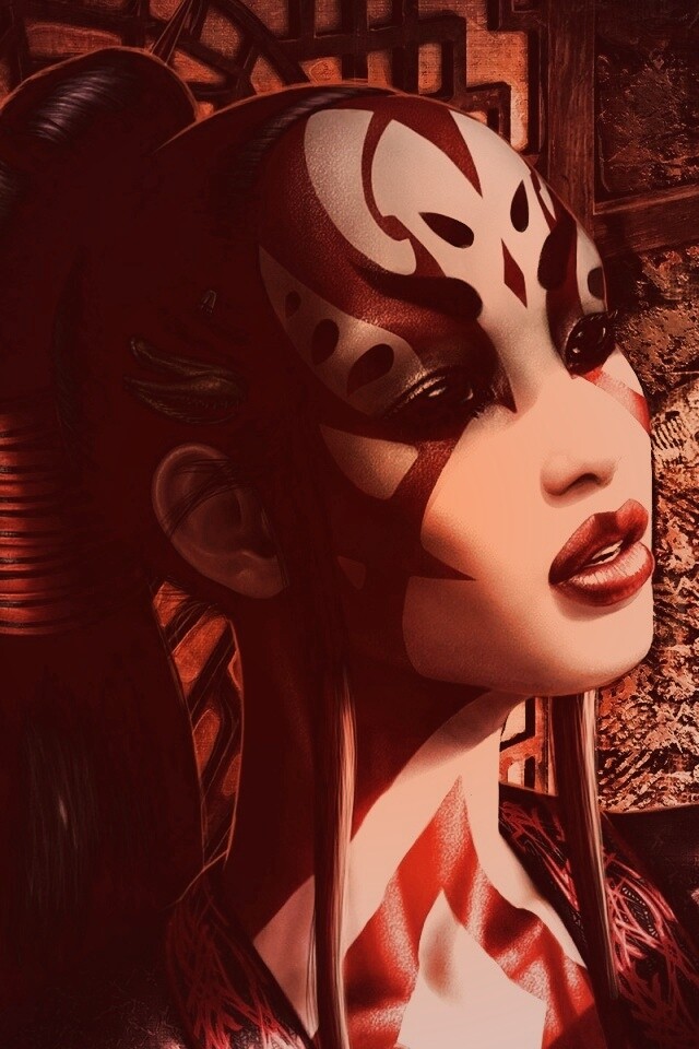 Девушка и богомол обои