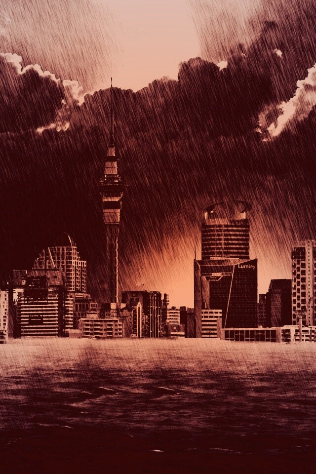 Гроза над городом обои