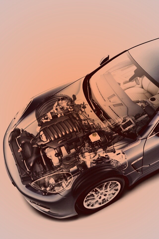 3D схема ходовой Порше обои