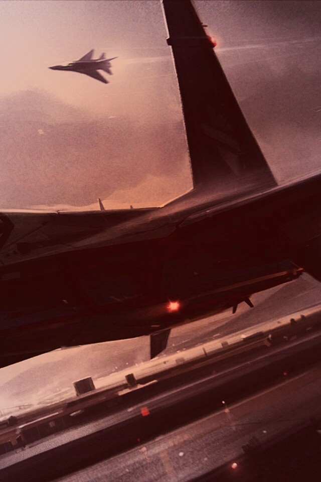 Истребитель на взлете обои