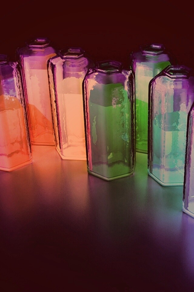 Баночки с цветными жидкостями обои