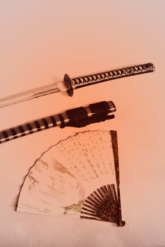 Катана и веер обои