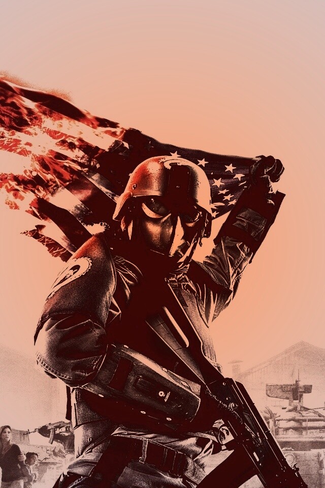 Солдат сжигает американский флаг обои