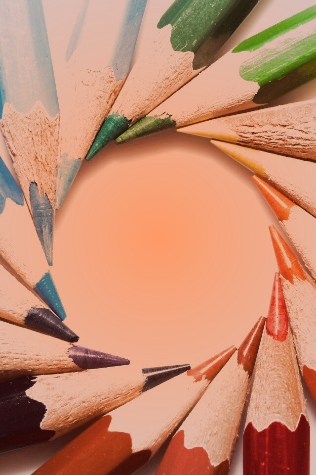 Радуга в карандашах обои