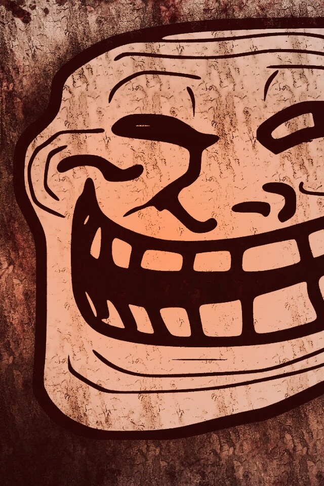 Trollface в стиле гранж обои