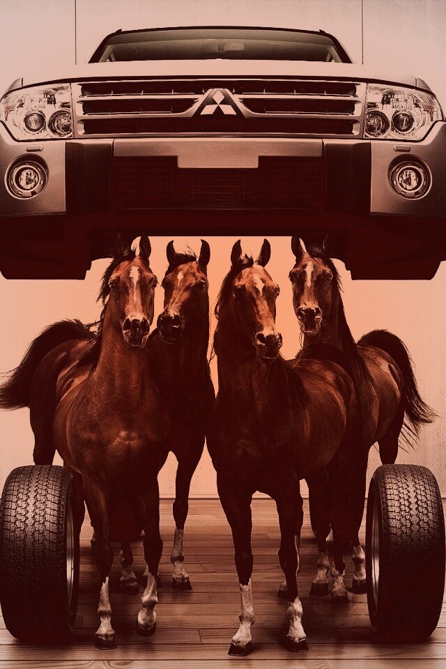 Лошадинные силы - принт Митсубиси обои