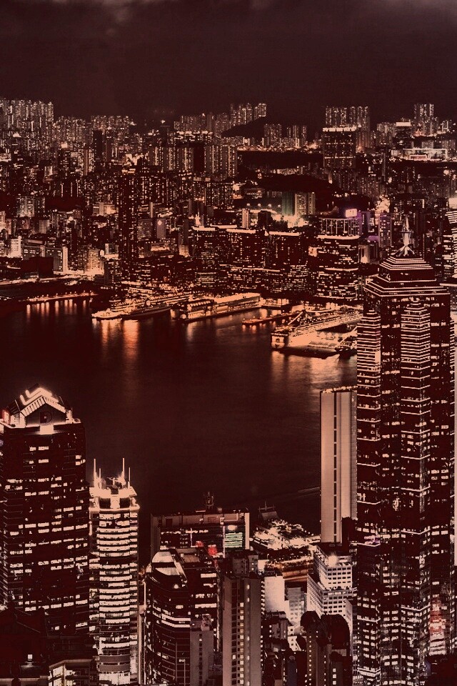 Небоскребы ночью обои