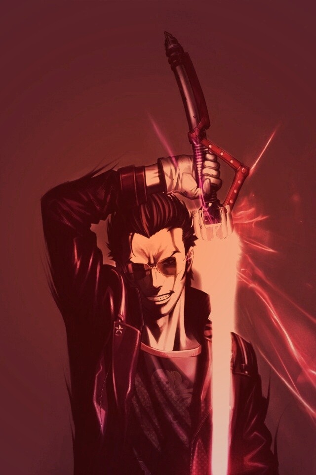 Мужик с зверским световым мечом обои