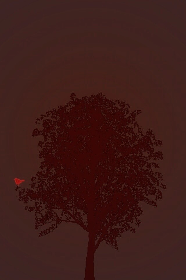 Дерево и птица обои