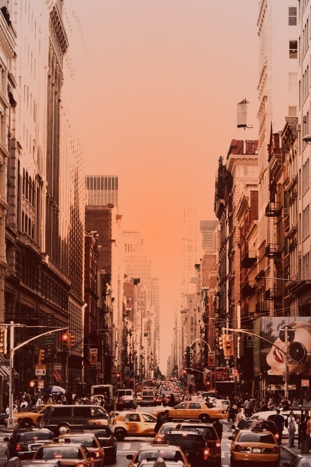 Людная Нью-Йоркская улица обои