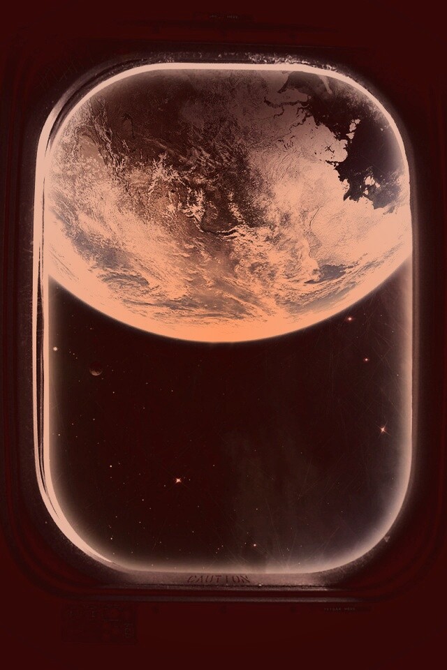 Вид на Землю из иллюминатора космической станции обои