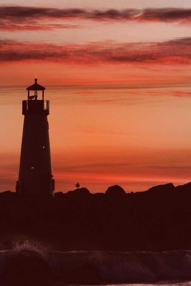 Вечерний маяк обои