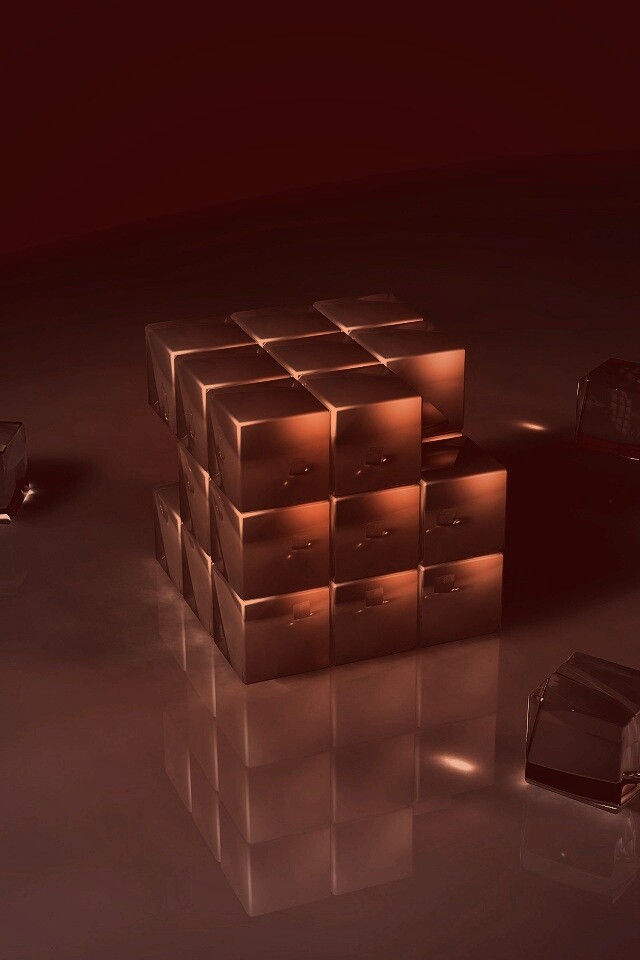 Кубик рубика из стекла обои