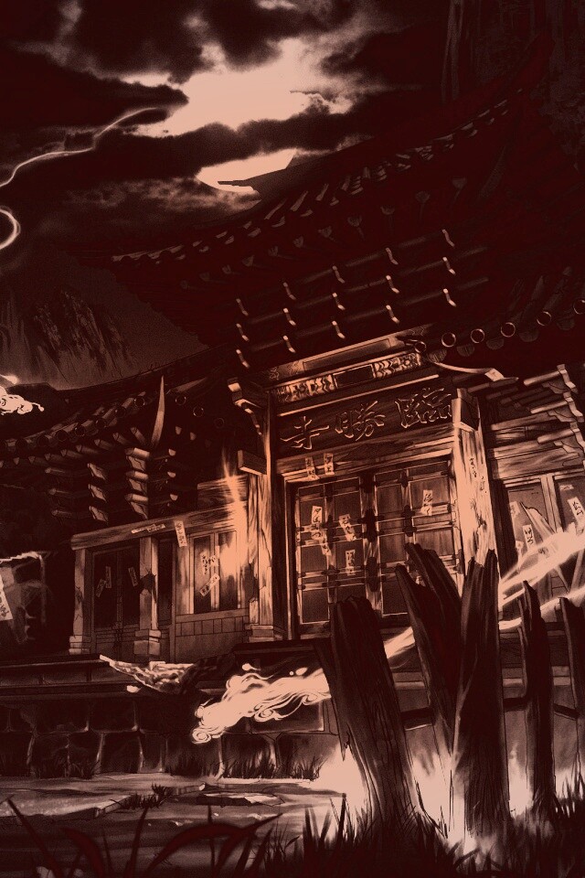 Вход в китайский храм обои