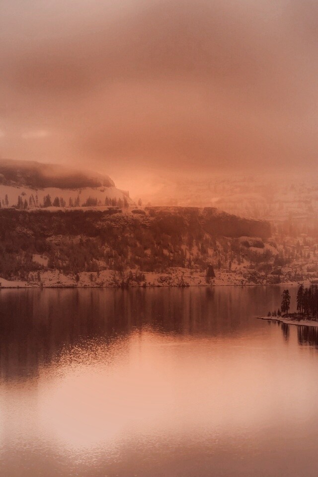 Озеро зимой обои