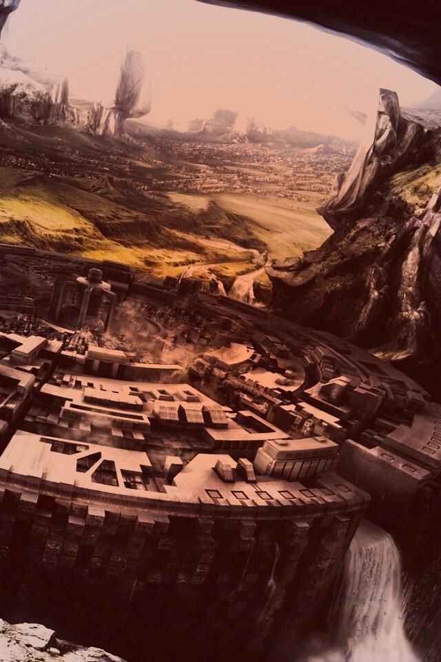 Город в скалах обои