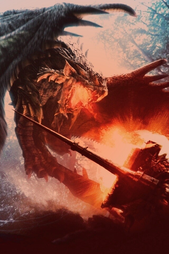 Атакующий дракон обои