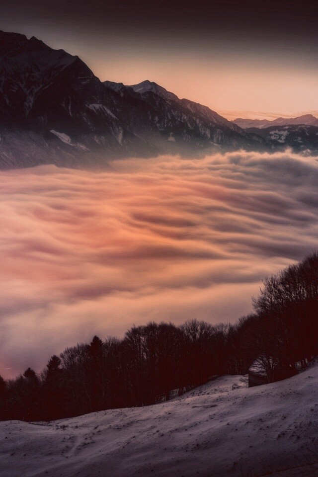 Туман в долине обои