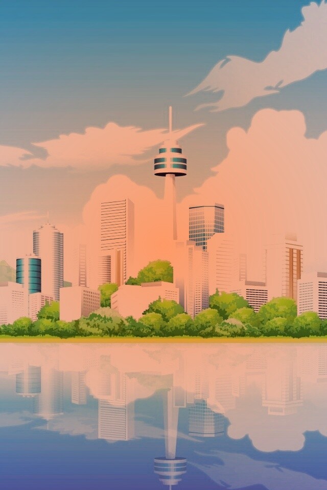 Рисунок города обои