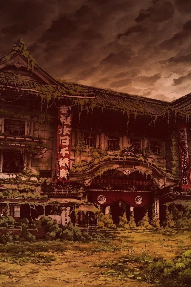 Заброшенное японское здание обои