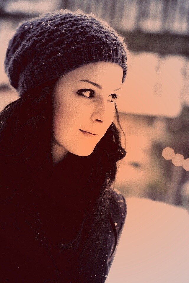 Девушка зимой обои