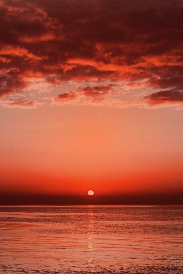 Багровый закат обои