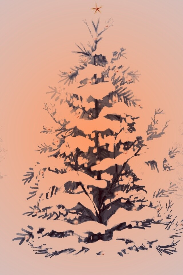 Украшенная ёлочка в лесу обои