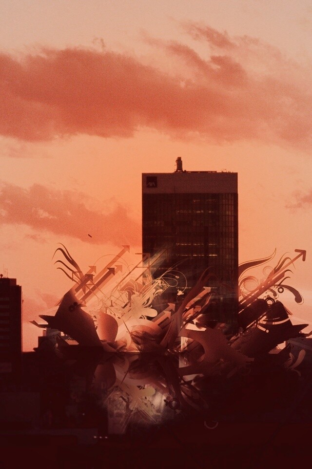 3D абстракция прямо в городе обои