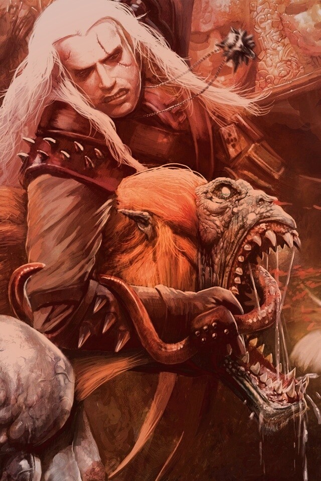 Ведьмак и монстр обои