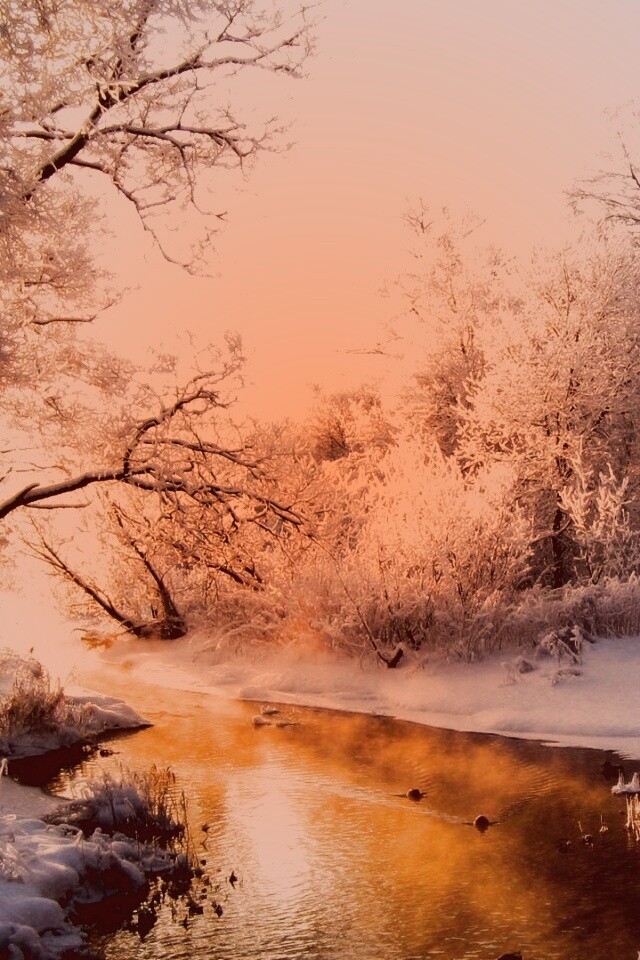 Зимняя река обои