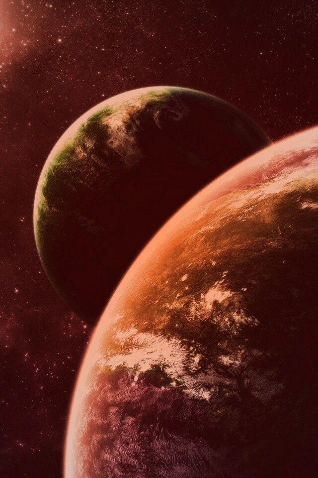 Две планеты в космосе обои