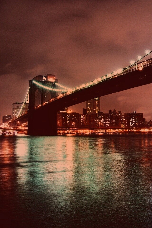 Мост в огнях обои