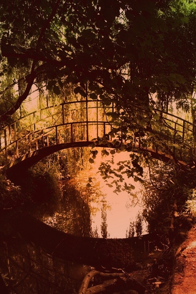 Живописный мостик обои