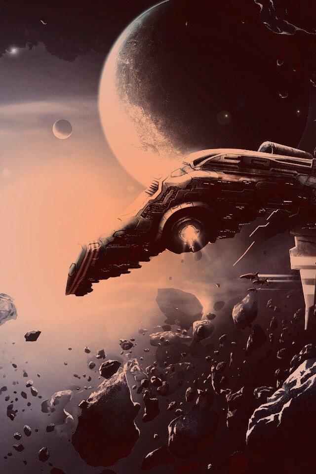 Космические корабли в поясе метеоритов обои