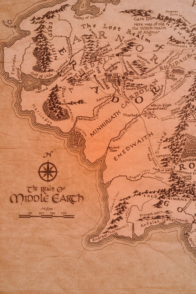 Карта Средиземья обои