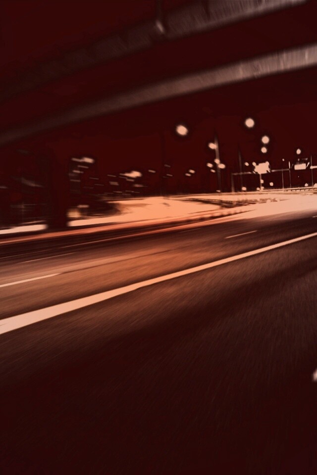 Дорога в ночном городе обои