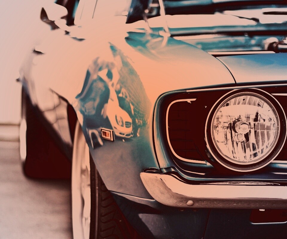 Синяя машина обои