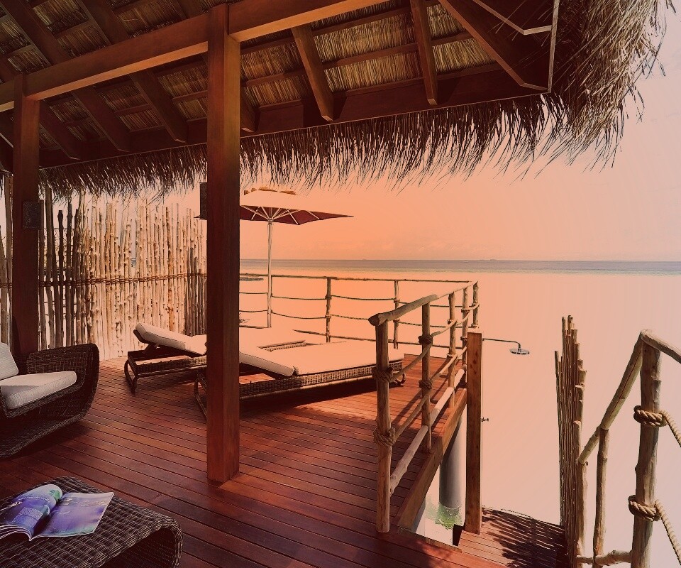 Домик на пляже обои