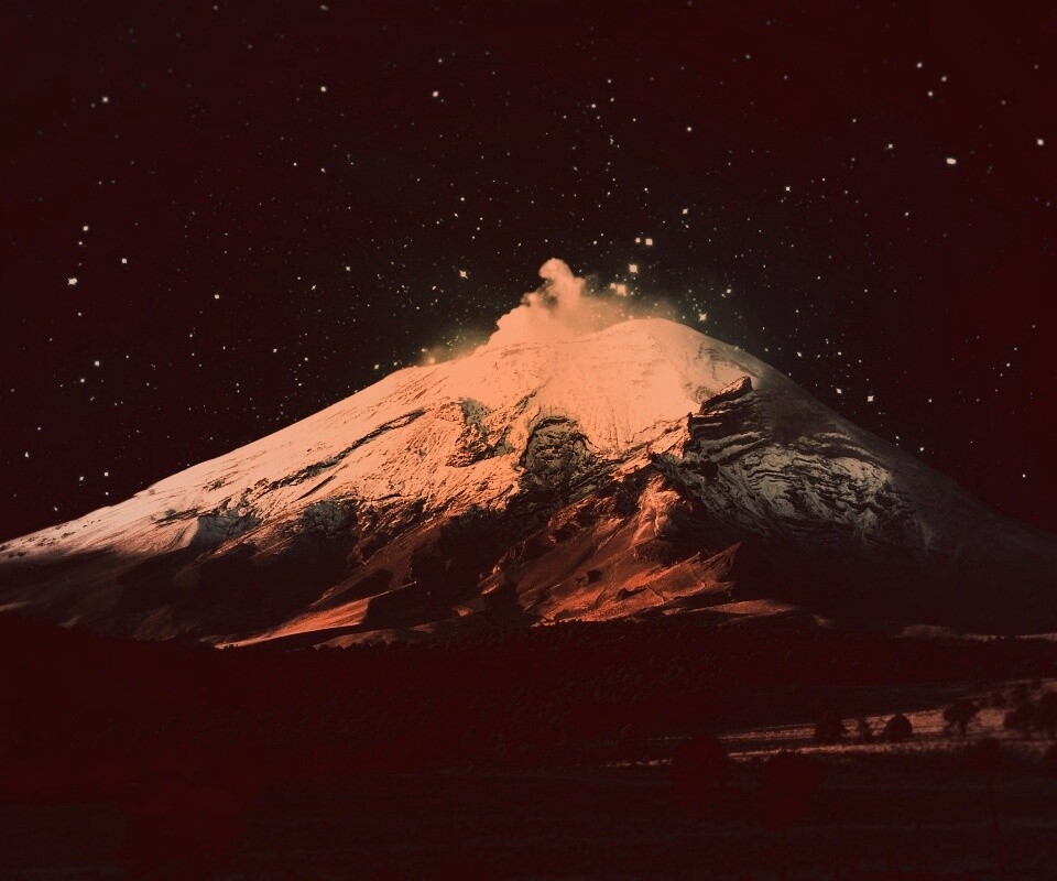 Ночной вулкан обои
