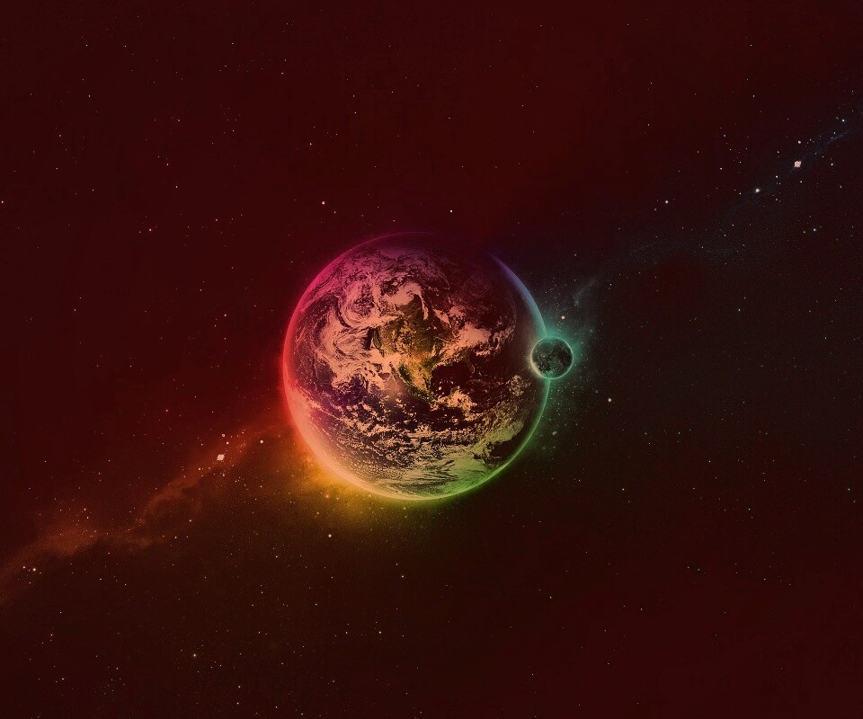 Земля в радужном ореоле обои