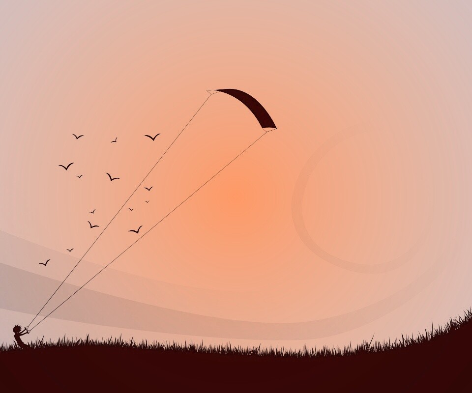 Запуск воздушного змея обои