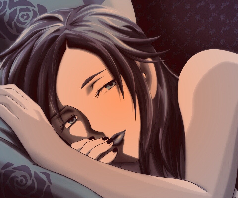 Голубая девушка обои